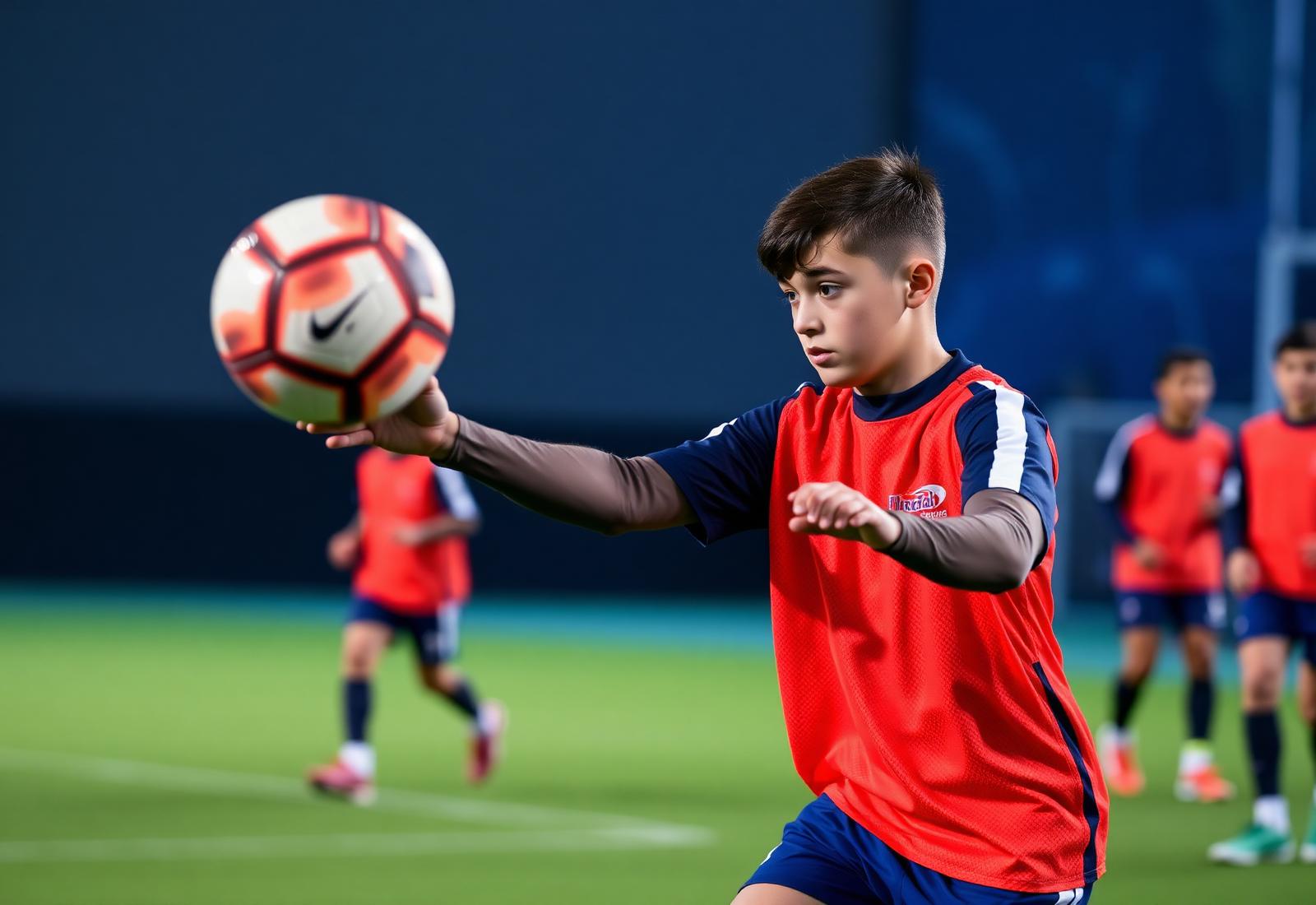 Soccer trainer working 1-on-1 with youth player in Chilliwack
